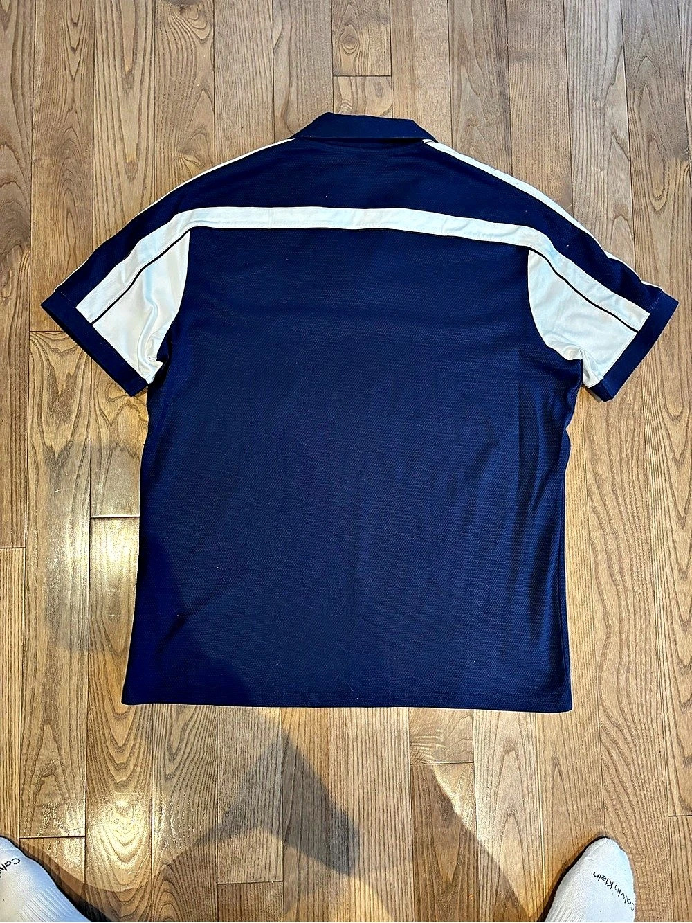 Murano Liquid Luxury Slim Fit Polo Shirt Blue & White XL - Picture 2 of 3